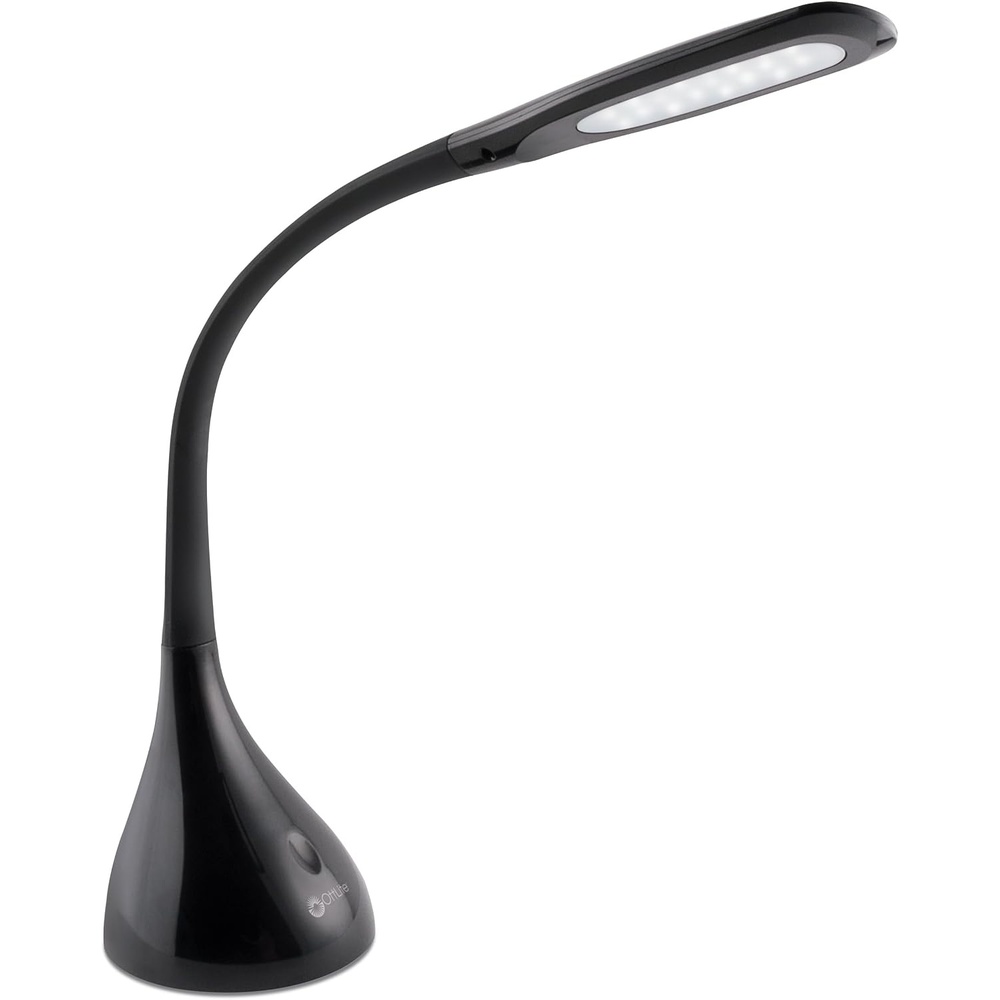 image:imageOttLite Creative Curves LED Desk Lamp with Adjustable Neck Dimmable with 4 Brightness Settings amp Energy Efficient Natural Daylight LEDs for Home Office Computer Desk amp DormsBlack