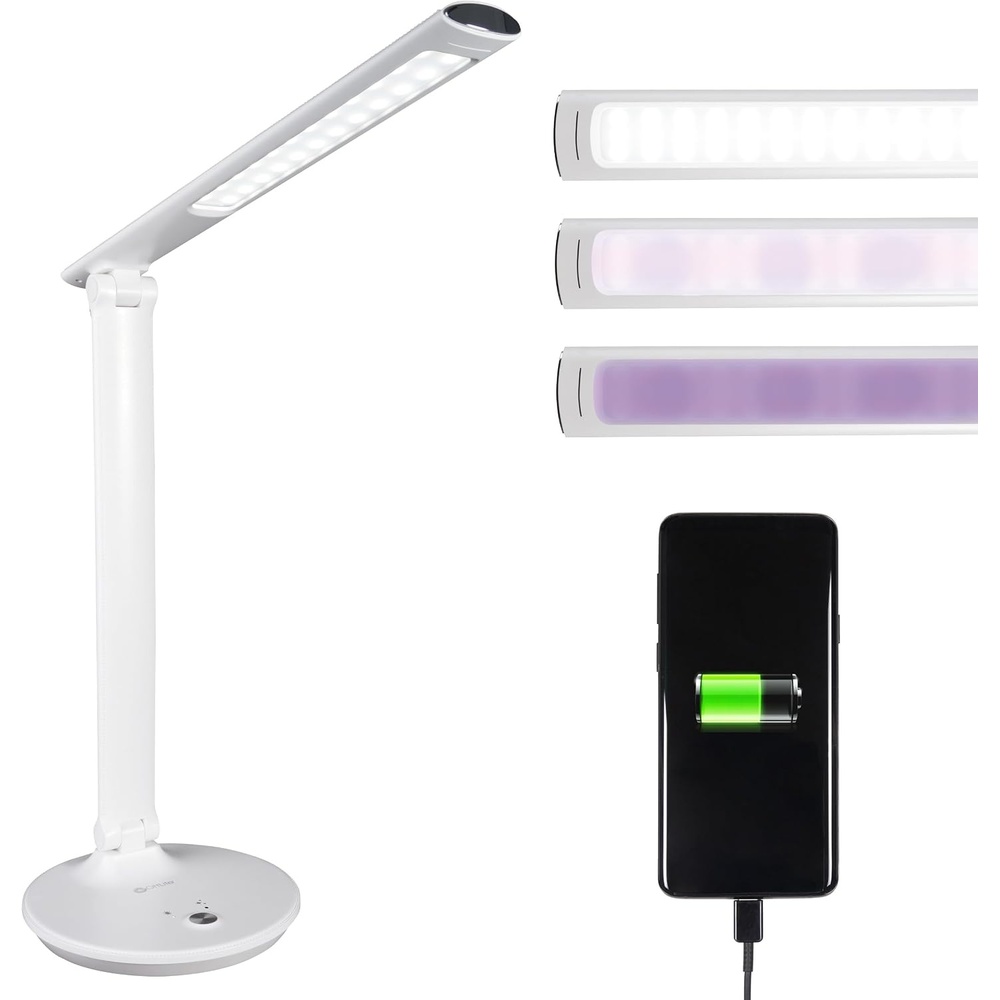 image:imageOttLite Desk Lamp with USB Charging amp Good Housekeeping Sanitizing Light LED Desk Lamp Book amp Reading Lights Touch Activated Flexible Neck Stand amp Desk Light for Home Office