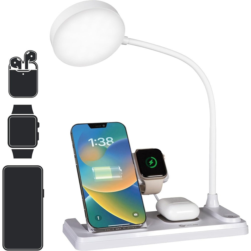 image:imageOttLite LED Desk Lamp with Charging Station MultiDevice Desk Lamp with Wireless Charger Book Light Table Lamp Reading Light Work Light Desk Lights for Home Office or Bedside