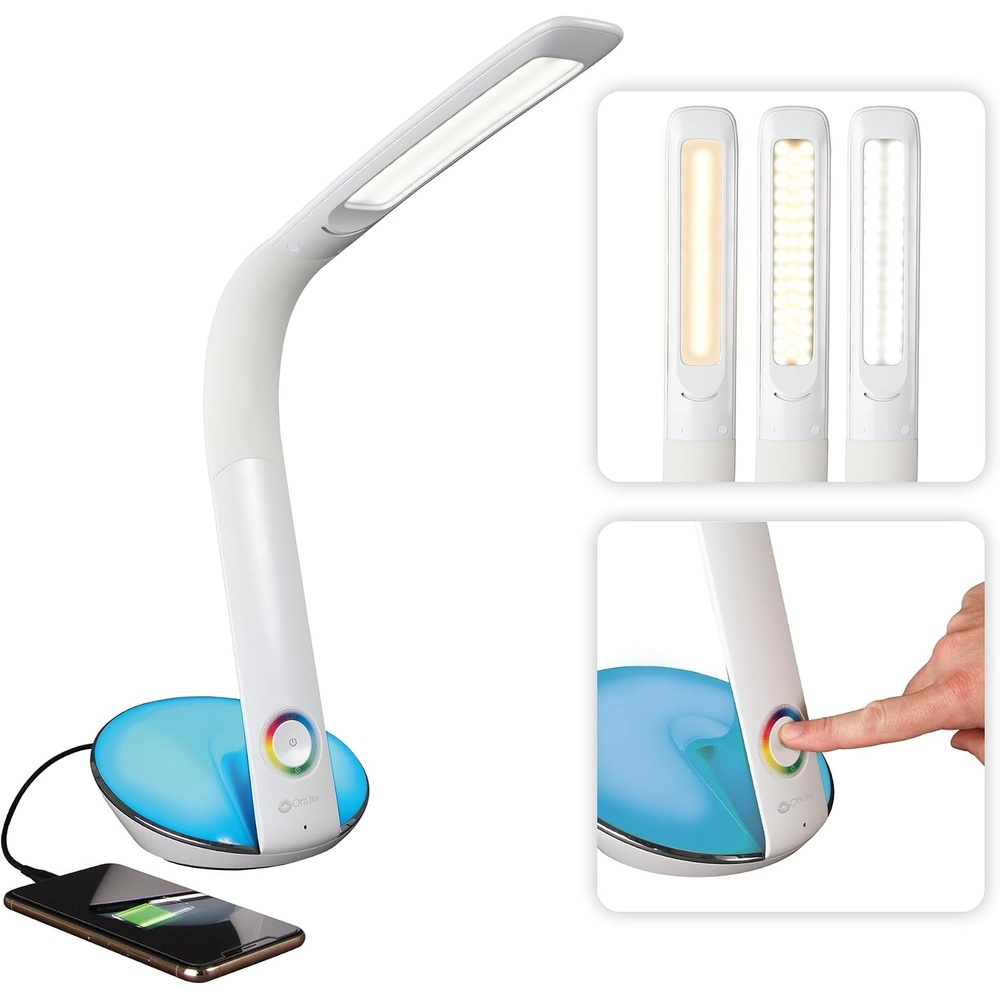 image:imageOttLite LED Desk Lamp with Color Changing Base and USB