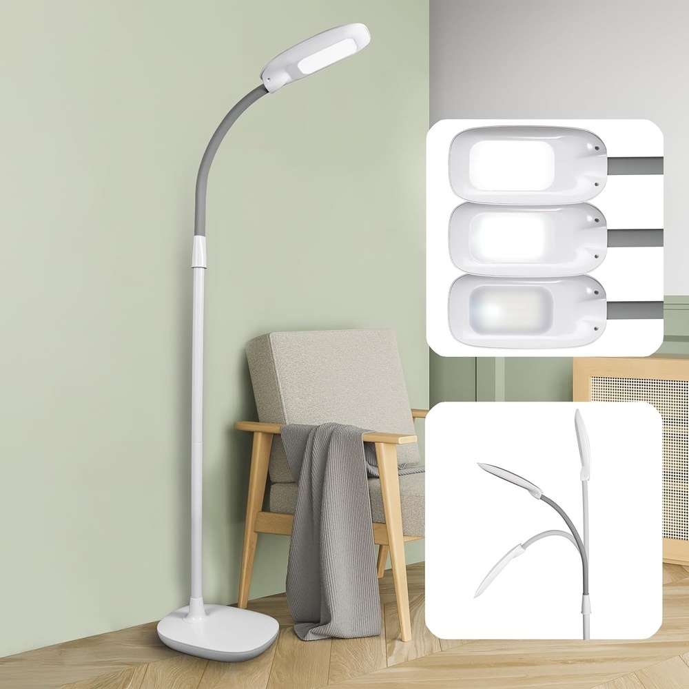 image:imageOttLite LED Floor Lamp Adjustable Height with ClearSun LED Technology  Touch Controls amp 3 Brightness Settings Natural Lighting  Craft Daylight Floor Lamp for Living Room Bedroom Dorms amp Reading