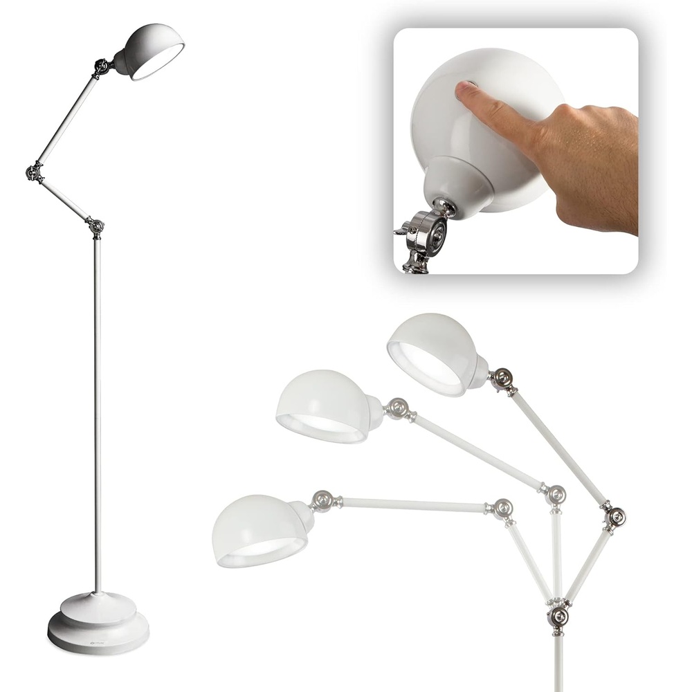 image:imageOttLite Pharmacy Adjustable LED Floor Lamp Prevention Series Designed to Reduce Eyestrain 3Point Adjustable Neck 3 Brightness Settings with Touch Controls Office Work Reading amp Studying