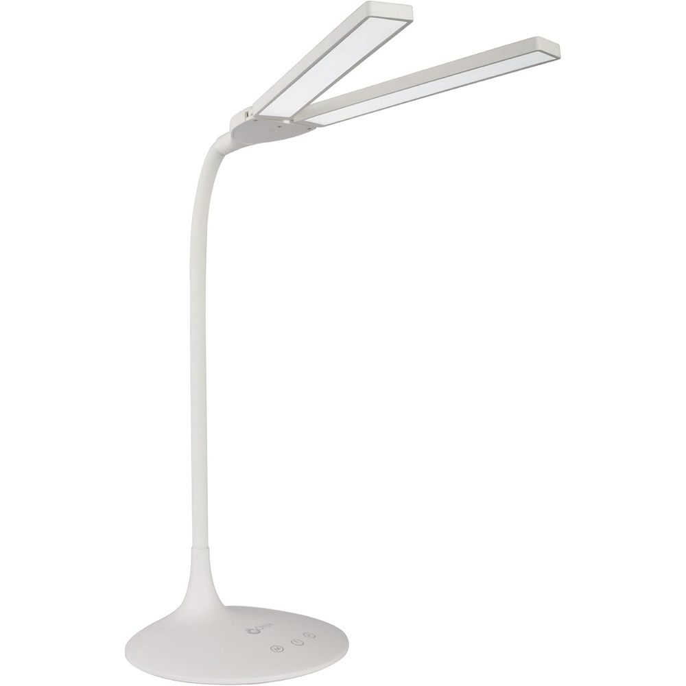 image:imageOttLite Pivot LED Clamp Desk Lamp Dual Lamp Shades amp Flexible Neck with ClearSun LED Technology 3 Color Temperature Modes Dimmable LEDs amp TouchActivated Controls for Crafting Sewing amp StudyingDual Shade White Lamp
