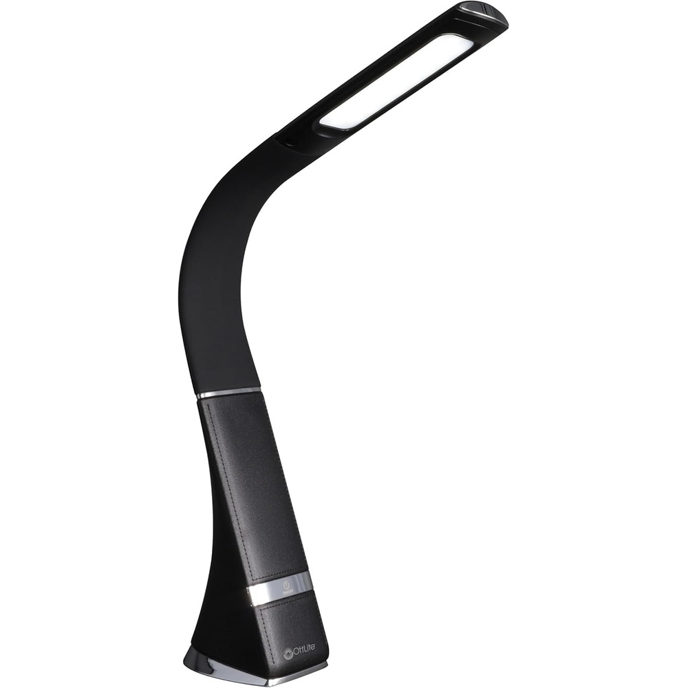 image:imageOttLite Recharge LED Desk Lamp with ClearSun LED Technology Portable Dimmable amp Flexible Gooseneck TravelFriendly Task Lamp with Rechargeable Battery for Home Reading Office amp College DormsBlack