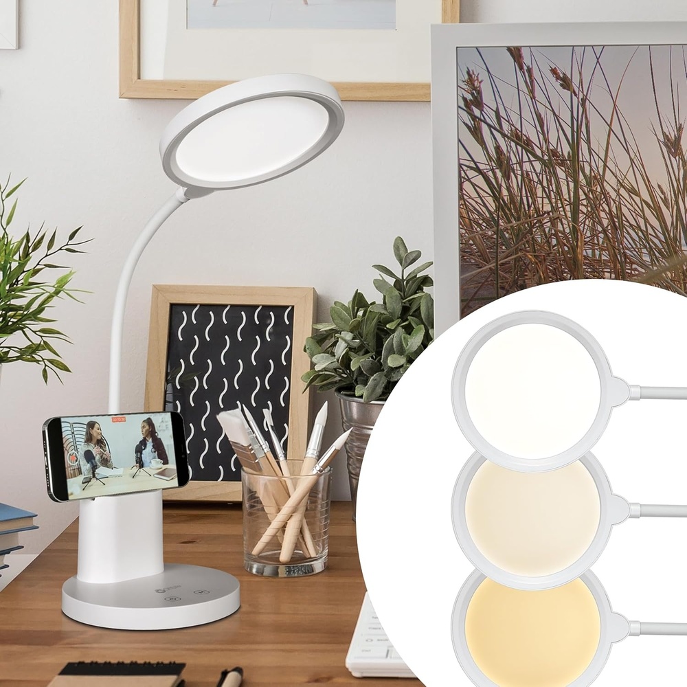 image:imageOttLite Rechargeable LED Lamp wPhone Holder Clearsun White Shipper