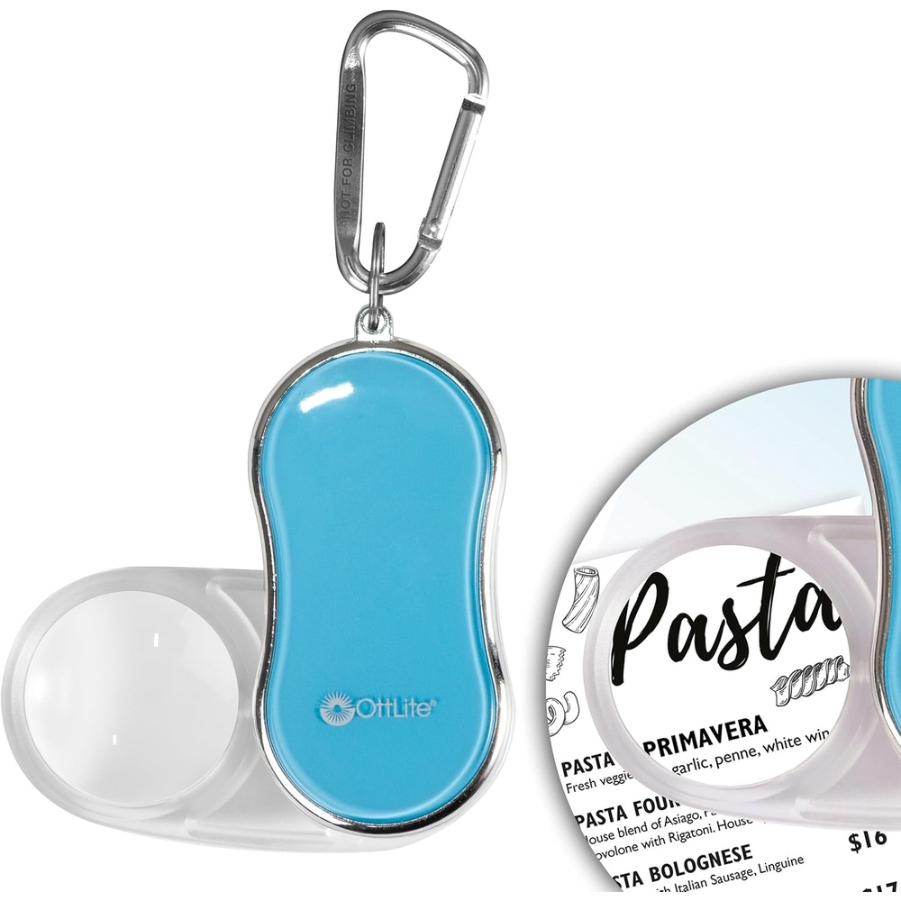 image:imagePocket LED Magnifier wCarabiner Clip Light Blue RetailLight Blue