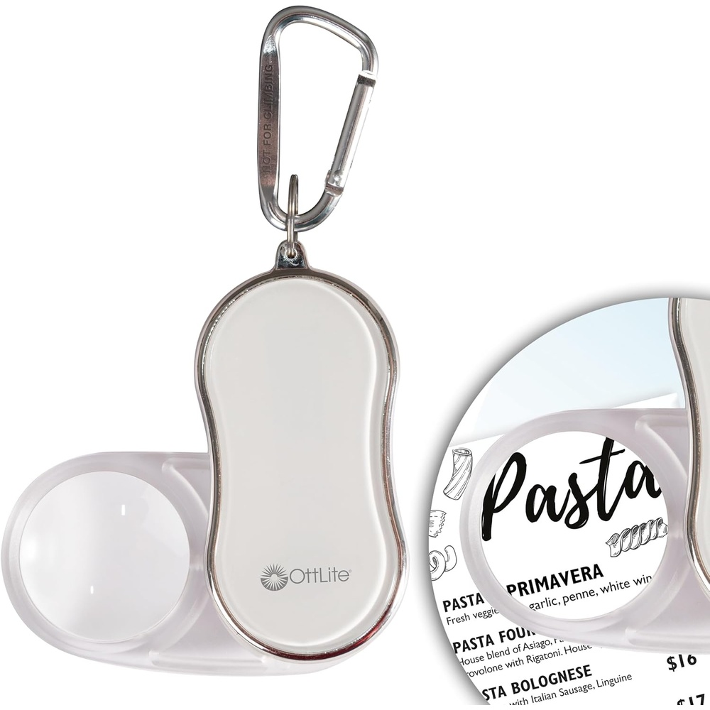 image:imagePocket LED Magnifier wCarabiner Clip Light Blue RetailWhite