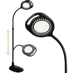 OttLite 2-in-1 LED Magnifier Floor & Table Light, Clearsun, Silver, Retail(Black)