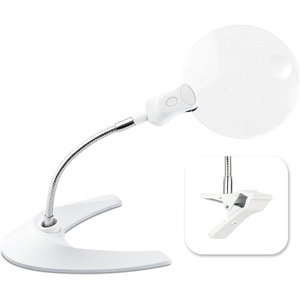 OttLite 5-Inch LED Magnifier with Clip and Stand – 2X Magnification, Rimless Lens, Batteries Included, Great for Crafting, Cross Stitch, and Reading
