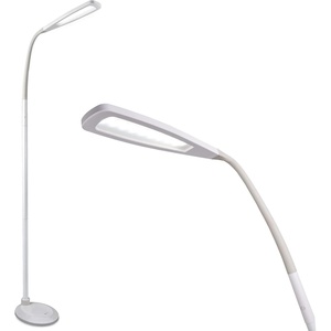 OttLite ClearSun Flex LED Floor Lamp with LED Technology – Touch Activated Controls, Adjustable Neck, Smart Memory Feature – Great for Office, Home, Dorm, Bedroom, College, & Living Room(White)