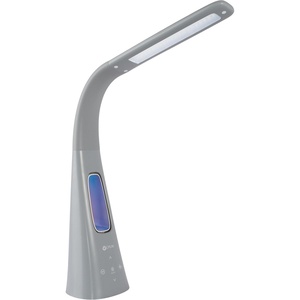 OttLite Cool Breeze LED Lamp with Bladeless Fan – 3 Speed Options & 5 Brightness Settings with Energy Efficient Natural Daylight LEDs – Desktop, Table or Nightstand Lamp for Studying or Reading(Gray)