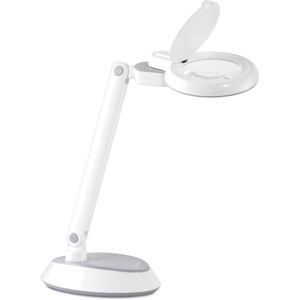 OttLite LED Space-Saving Magnifier Desk Lamp with Optical-Grade Magnification (White)(White)