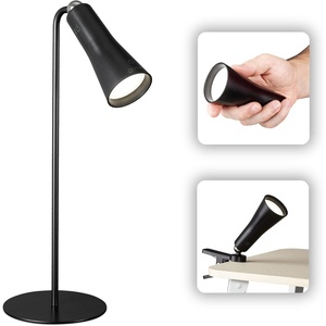 OttLite Switch 3-in-1 Rechargeable Task Lamp, Clearsun, White, Retail(Black)