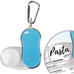 Pocket LED Magnifier w/Carabiner Clip, Light Blue, Retail(Light Blue)