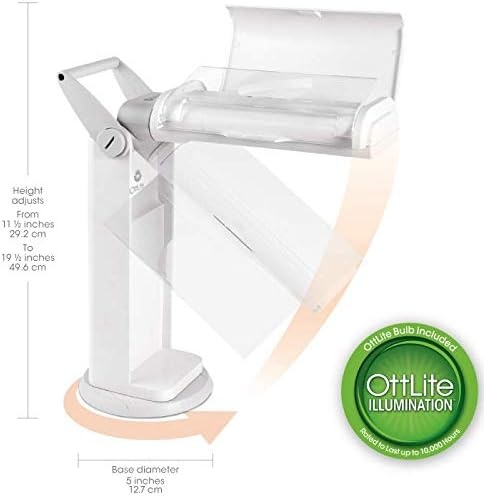 image:imageOttLite 13 Watt Magnifier Task Lamp with 2X Magnification and Swivel Base Dark BlueTurquoise