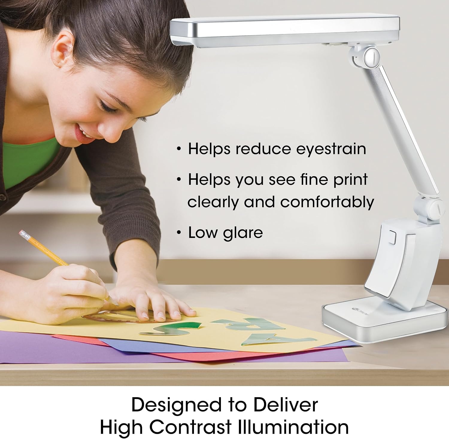 image:imageOttLite 13W Slimline Desk Lamp Home Office Bedroom or Reading WhiteWhite
