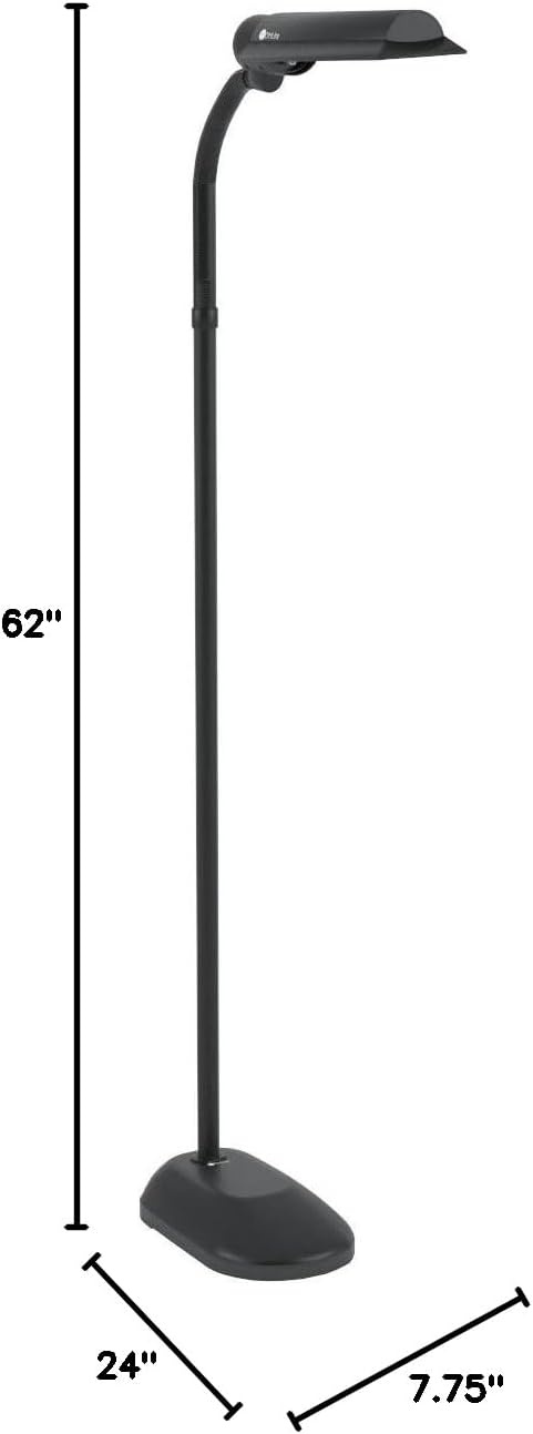 image:imageOttLite 18W WingShade Adjustable Floor Lamp for Crafts Tasks Office Living Room Sewings and ArtsBlack