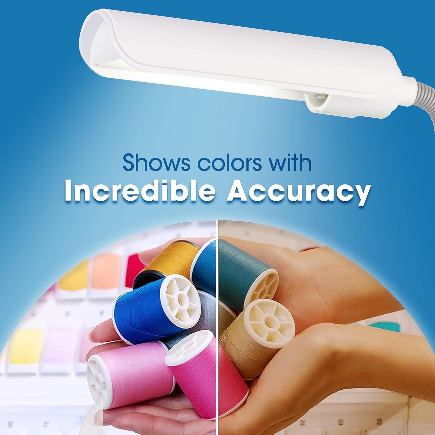 image:imageOttLite Duoflex Magnifier Lamp 13 Watt Flourescent Light White 2X Optical Grade Magnification 5X Spot Magnifier Flexible Neck Height Modern Design for Needlework amp Crafting