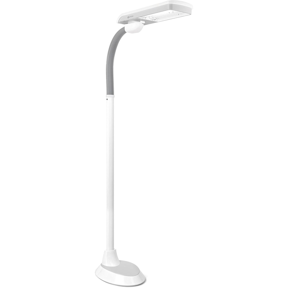 image:imageOttLite Standing Floor Lamp with Adjustable Neck Pivoting Shade Multiuse Daylight Floor Lamp Light 36w Fluorescent Natural Daylight Modern Home Decor for Living Room Reading Dorm amp Office