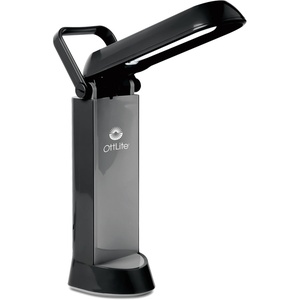 OttLite Folding Task Lamp, White – Multi-Position Shade, Fold-Up Design, Portable Handle, Low Heat & Low Glare Illumination, Fits on Desks & Workstations(Black)